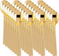 Liacere 360Pcs Plastic Spoons - 6.7 inch Heavy Duty Plastic Spoons-Heavyweight Gold Disposable Spoons-Gold Silverware for Halloween &Chrismas And Daily Using&Thanksgiving