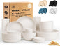 Dinnerware Sets for 8, Wheat Straw Plate and Bowl Set, Unbreakable Kitchen Set