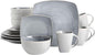 Gibson Elite Soho Lounge Square Reactive Glaze Stoneware Dinnerware Set