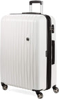 SwissGear 7272 Energie Expandable Hardside Luggage with Spinner Wheels and TSA Lock, White, Checked-Large 27-Inch