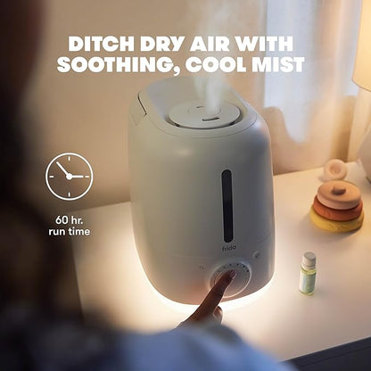Frida Baby 3-in-1 XL Top Fill Humidifier for Bedroom, Cold & Flu Relief, 6L Tank Cool Mist Humidifier + Diffuser for Large Rooms, Mold Resistant, Nightlight, Auto-Off, Quiet, Essential Oil Diffuser