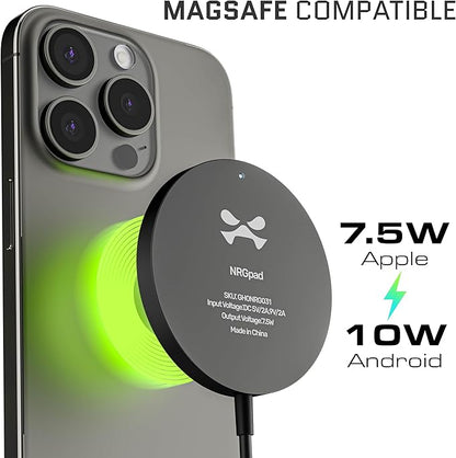 Ghostek NRGpad MagSafe Wireless Charger, 15W Fast Charging Pad for iPhone 16/15/14/13/12 Series & AirPods, Magnetic Charger with USB-C, Premium Design (Black, MagSafe Charger)