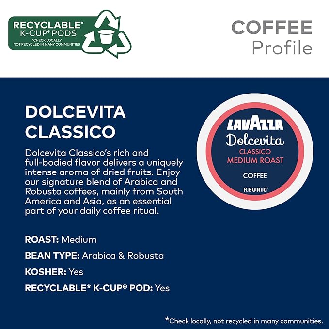 Lavazza Coffee Variety Pack, Keurig Single-Serve K-Cup Pods, 64 Count