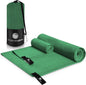 ScorchedEarth Microfiber Travel & Sports Towel Set - Quick Dry, Super Absorbent, Compact, Lightweight - for Camping, Backpacking, Hiking, Beach, Yoga, Swimming - Includes 2 Sizes + Carrying Bag & Clip