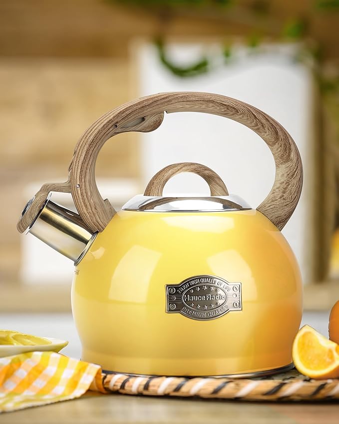 Stovetop Tea Kettle, 2.1 Quart Stove Top Whistling Tea Kettles,Water Teapot Induction Tea Kettle with Food Grade Stainless Steel and Silicone Anti-Hot Handle, Suitable for All Heat Sources