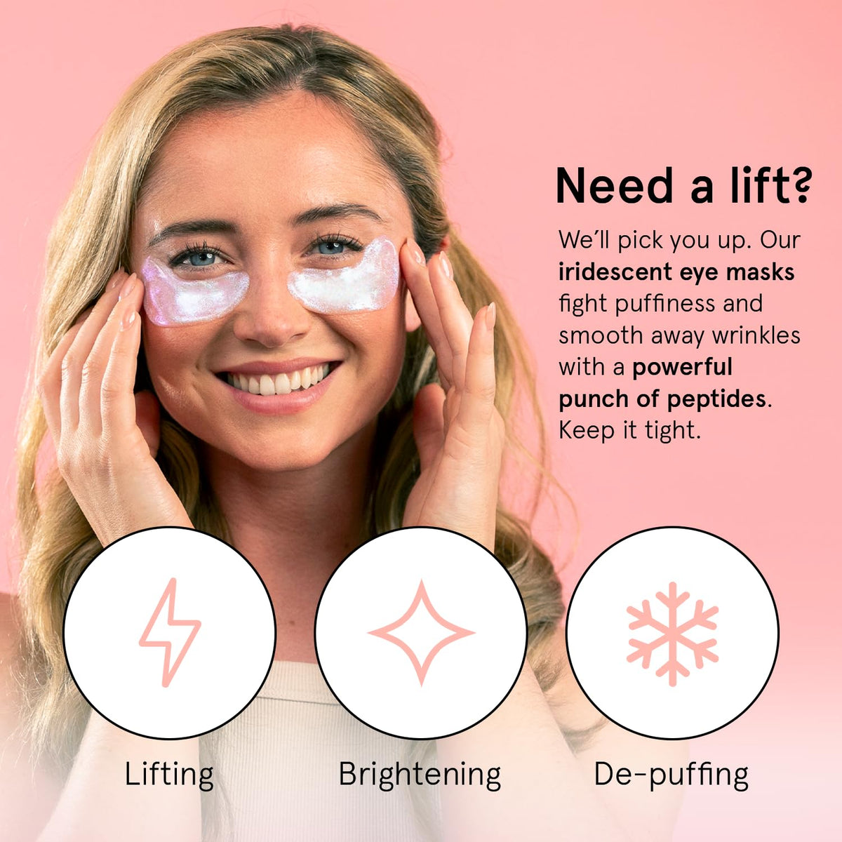 grace & stella Peptide Under Eye Patches with Niacinamide & Rice Extract - Firming Eye Masks for Dark Circles and Puffiness - Gel Mask for Firmer-Looking Skin - Vegan, Cruelty-Free (White, 24 Pairs)