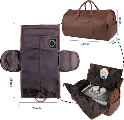 seyfocnia Convertible Travel Garment Bag,Carry on Garment Duffel Bag for Men Women - 2 in 1 Hanging Suitcase Suit Business Travel Bag