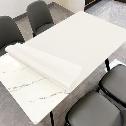 Leather Table Pad,1.8mm Thick,40x90 Inch,Dining Table Pad,Table Pads for Dining Room Table Rectangular,Table Protector for Dining Room Table,Table Protector Pad(White+White,40x90)