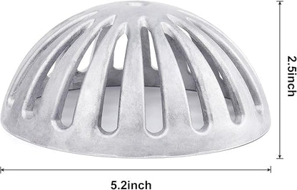 Floor Sink Strainer, Floor Drain Strainer, Heavy Duty Aluminum Dome Drain Cover, Floor Drain Cover for Restaurant, Home, Garden, Kitchen, Bar, Buffet or Food Service 5-1/2" W x 2-1/4"H(5PCS)