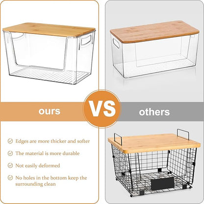 Pantry Organizers Storage, 2 Pack Stackable Kitchen Counter Bins for Onion Potato Garlic, Fruit Vegetable Produce Storage Space-Saving Countertop Organizer (12" x 7" x7")