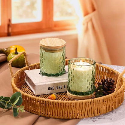 2 Pack Eucalyptus & Mint Scented Candles for Home Decor, 6.5oz Natural Soy Wax Aromatherapy Jar Candles, Housewarming Gift for Women