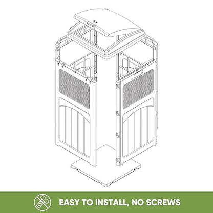 Patiowell 36 Gallon Outdoor Trash Can, Resin Outdoor Garbage Can with Lid for Patio, Backyard, Deck, Dark Brown