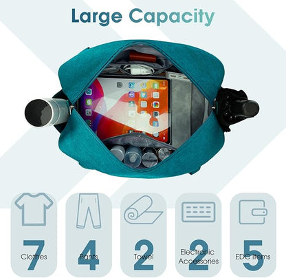 Narwey 18" Carry on Bag Underseat for Airplane with Wet Pocket Spirit Airlines Personal Item Bag Travel Duffel Bag Small Gym Bag Weekender Overnight for Women and Men (Teal)
