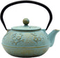30.4oz Small Cast Iron Tea Kettle,SECHUDO Tea Pot Coated with Enameled Interior for Loose Tea, Cute Cast Iron Teapot with Stainless Steel Infuser for Stovetop Safe (900ml)