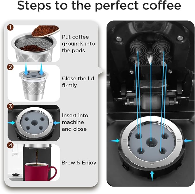 Reusable K Cup for Ke K Supreme machine- permanent ke coffee filter Refillable K cups for Ke K Supreme Plus Coffee Makers(2pcs)