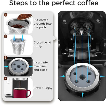 Reusable K Cup for Ke K Supreme machine- permanent ke coffee filter Refillable K cups for Ke K Supreme Plus Coffee Makers(2pcs)