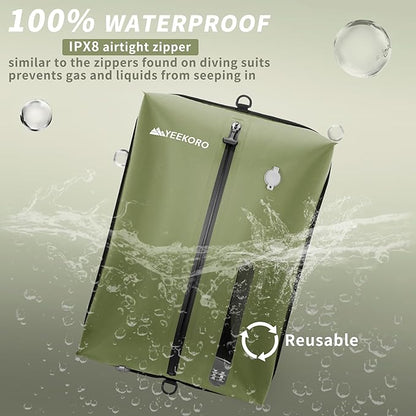 Vacuum Bag for Travel, Professional IPX8 Waterproof Reusable Vacuum Compression Bags for Travel Suitcases, Durable Space Saver Bag(2 Large,No Pump)