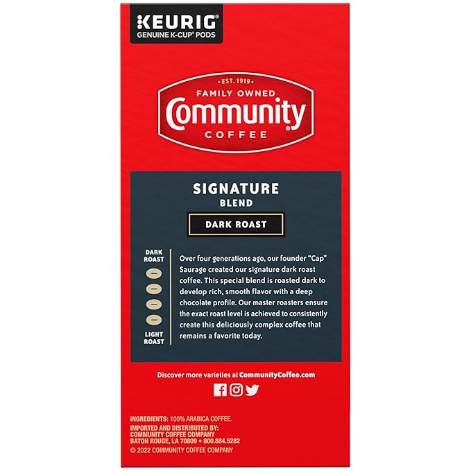 Community Coffee Signature Blend Dark Roast Single Serve Keurig K-Cup Pods 32 ct Box