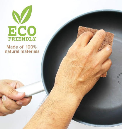 SCRUBIT Natural Scouring Pads (12 Pack) - Eco Friendly Scrubbing Pads for Kitchen Cleaning, Dishes, and Pots - Non-Scratch Kitchen Scrubbers - 100% Natural Sisal Fibers (12 Pack)