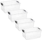 Superio Storage Bins with Lids- 4 Pack, 21 Qt Clear Boxes for Organizing, Stackable Plastic Containers- BPA Free, Non-Toxic, Odor Free, Organizer for Home, Office, Dorm