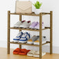 Smiry Shoe Rack, 3 Tier Thick Small Bamboo Shoe Organizer, Stackable Free Standing Wooden Shoe Storage Shelf for Closet, Entryway, Front Door Entrance, Walnut
