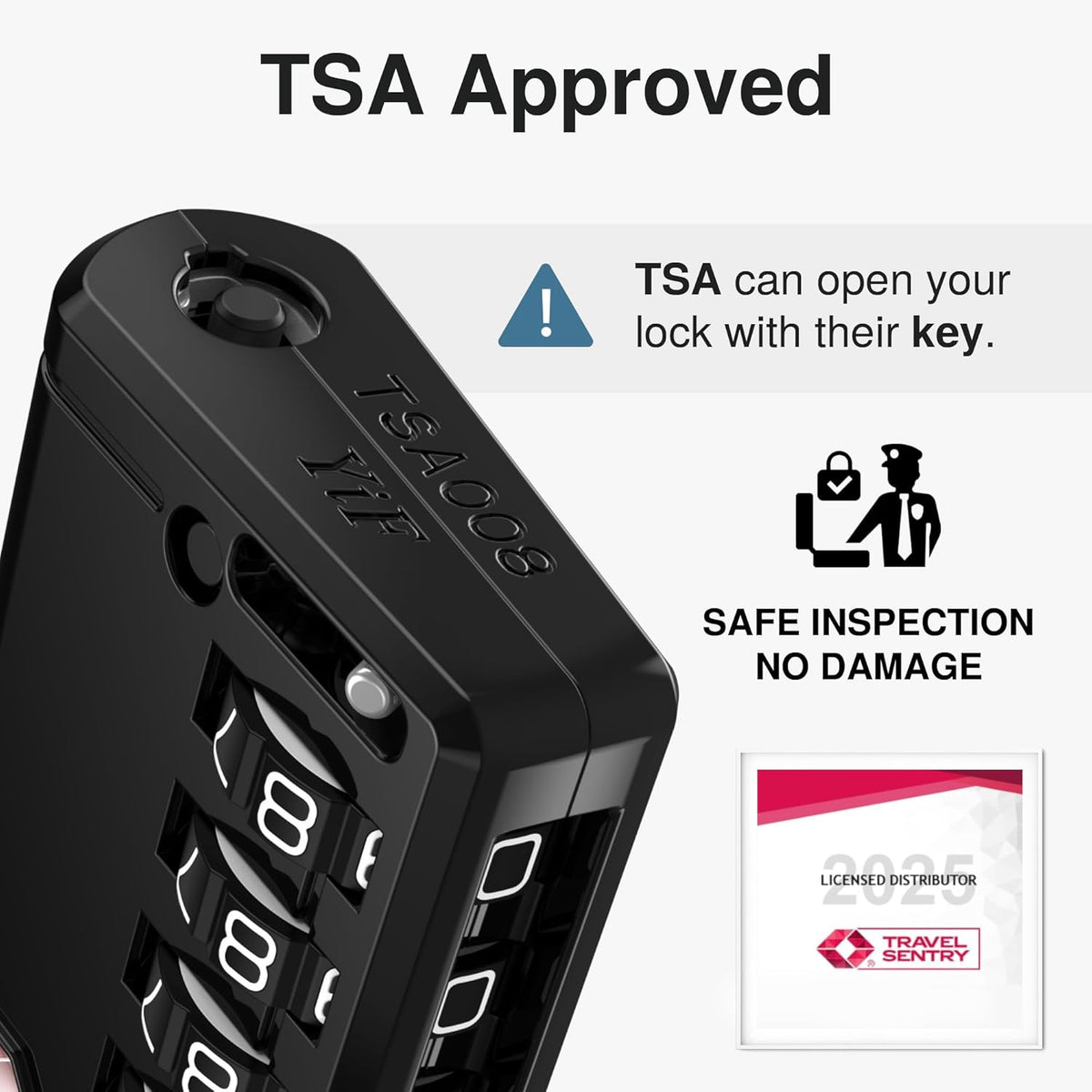 Puroma TSA Approved Luggage Travel Locks with Open Alert Indicator, 4 Digit Combination Resettable Code Zinc Alloy Lock for Suitcase, Backpack, Bag, Toolbox, Locker (4 Pack, Black)