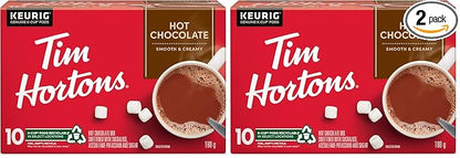 Tim Hortons Original Hot Chocolate, Single Serve Keurig K-Cup Pods, 10 Count (Pack of 2)