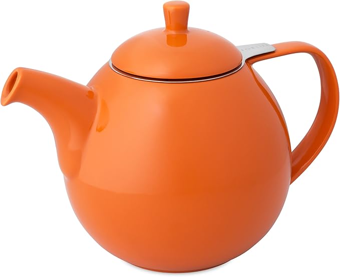 FORLIFE Curve Teapot with Infuser, 45-Ounce, Carrot