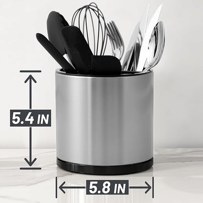Silverware Caddy Cutlery Organizer for Countertop 360° Rotating Silverware Holder for Fork Knife Spoon Flatware Organizer 3 Compartments Cutlery Holder