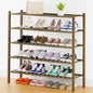 Smiry Shoe Rack, 5 Tier Thick Long Bamboo Shoe Organizer, Stackable Free Standing Wooden Shoe Storage Shelf for Closet, Entryway, Front Door Entrance, Walnut
