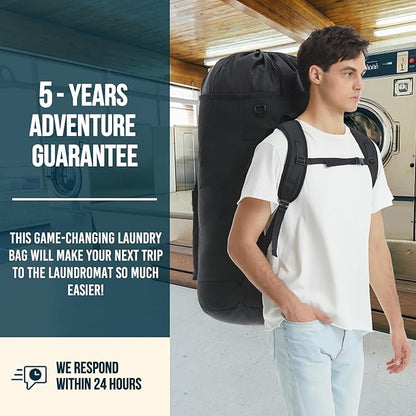 Laundry Bag Extra Large 115L, Laundry Backpack Bag, Laundry Bags Extra Large Heavy Duty, Laundry Bag with Straps, Clothes Hamper Bags with 4 Pockets, College Laundromat Backpack for Dorm Room