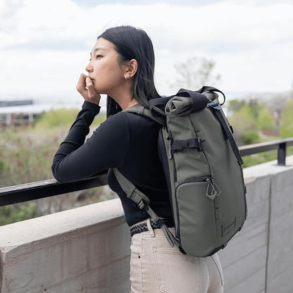 WANDRD All New PRVKE 15L V4 Camera Backpack: Built-In Camera Cube Travel Backpack with Quick Side Access, Rolltop Expansion, Clamshell Opening, Magnetic Tote Handles