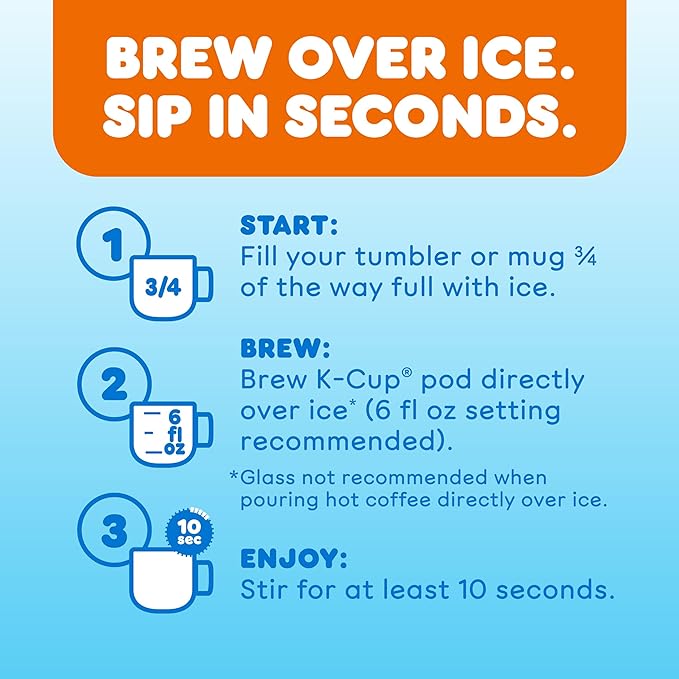 Dunkin' Cold Caramel Flavored Coffee, 10 Keurig K-Cup Pods