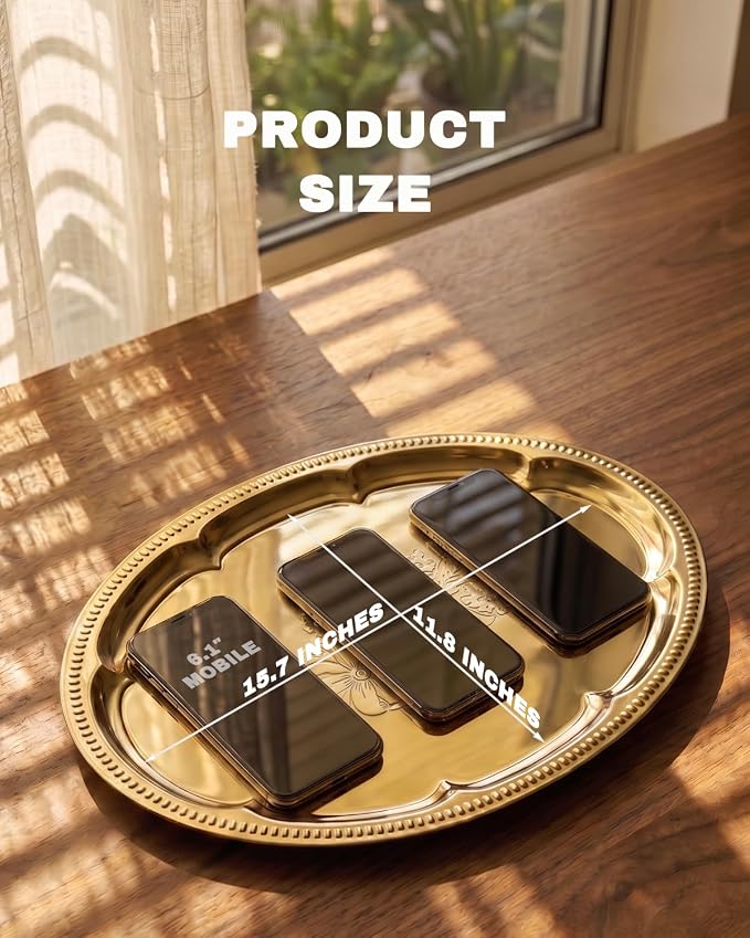 4-Pack 15.7" x 11.8" Gold Serving Trays