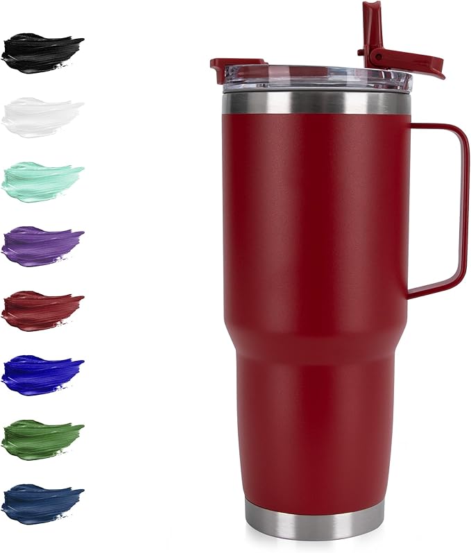 HASLE OUTFITTERS 30oz Tumbler With Handle, Insulated Travel Coffee Mug With Straw Leak-Proof Double Wall Stainless Steel Vacuum Tumblers Metal Cup with Straw for Hot and Cold Drink