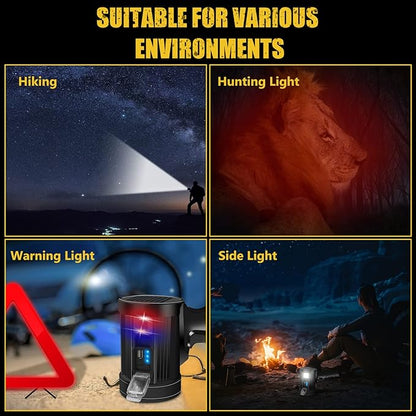 Spotlight 1000000 Lumens, 6 Modes Led Rechargeable Spotlight Flashlight As Seen