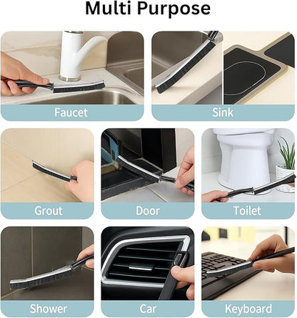 CrafTreat Cleaning Combo – 2 Pack Crevice Cleaning Brushes and 6 Pack Non Scratch Wire Dishcloths for Kitchen, Bathroom, Grout, Sinks, Pots and Pans – Reusable and Durable