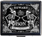 Cute and Portable Metal Pill Organizer – 8 Compartments, Elegant Chrome Finish, Ideal for Travel and Daily Use (Beware Poison Skeletons)