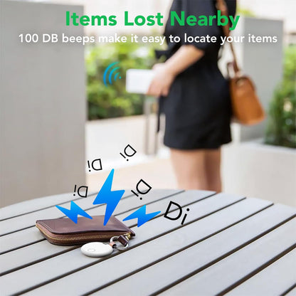 Air Tracker Tags-4 Pack: Smart Bluetooth Tracker, Item Finder Works with Apple Find My (iOS Only) App, Trakcer Tag Locator for Keys, Luggage, Satchel, Backpack etc. (Not for Android Devices)