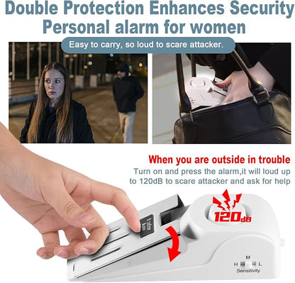 Fuers Portable Door Lock & Door Stop Alarm, Dual Protection Home Security Door Kit Door Stopper Self Defensey Tools for Hotel Travel Home