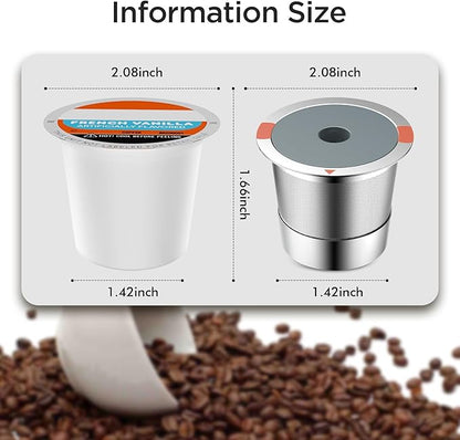 Reusable K Cups and Coffee Pods,Universal Stainless Steel K Cups for Keurig 2.0 and 1.0 Coffee Makers Machine Non-BPA(1pack)