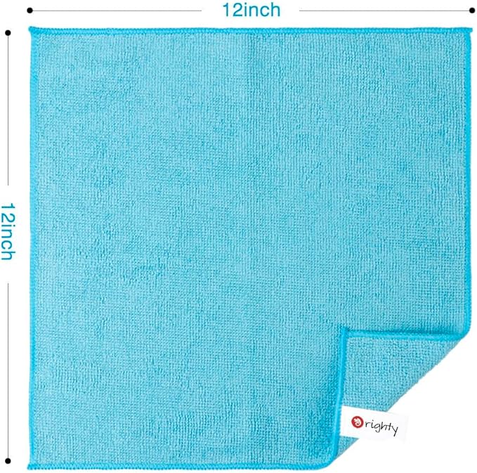 Orighty Microfiber Cleaning Cloth, 12 Pack Microfiber Towels for Cars, Highly Absorbent Car Cleaning Supplies, Lint Free Cloths Clean Rags for Car Care, House, Kitchen, 12x12 inch, Blue