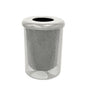 COATEDOUTDOORFURNITURE RFT-P-TXTGRY Heavy Duty Round Trash Receptacle with Flat Top, Liner Included, 32 Gallon, Textured Grey, Made in America