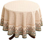 patdrea Designer Vintage Linen Round Table Cloth,Anti-Wrinkle Breathable French Tablecloth,Fall Decor Table Cover for Kitchen Dining,Christmas,Thanksgiving,Tea Party,Diameter 67"-Cudillero