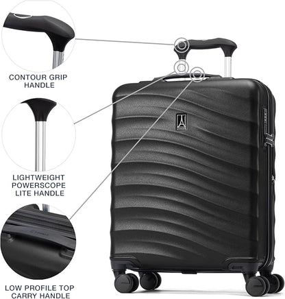 Travelpro Maxlite Air V2 Hardside Expandable Carry on Luggage, 8 Spinner Wheels, Lightweight Hard Shell Suitcase, TSA lock, Black, International Carry On 18-Inch