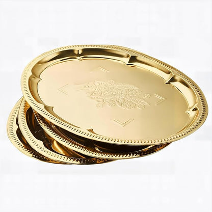 4-Pack 15.7" x 11.8" Gold Serving Trays