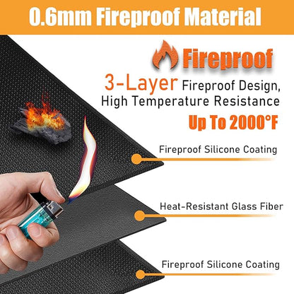 TOHONFOO 80 x 48 in Large Grill Mats for Outdoor Grill - BBQ Grill Mats to Protect The Deck, Patio, Pavers - Easy to Clean Grilling Mats - 0.6mm