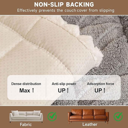 OTOB Couch Cover for Dogs Washable Pet Friendly, Non Slip Plush Funny Fuzzy Loveseat Sofa Cushion Slipcovers, All Seasons Geometric Jacquard Soft & Cozy Pet Bed Mat Protector (Gray, 27.6" x 47.2")