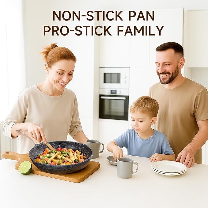 JEETEE Pots and Pans Set Non Stick 23pcs, Healthy Kitchen Cookware Sets, Induction Cooking Set W/Gray Frying Pans, Saucepans, Sauté & Griddle & Crepe Pan (PFOA, PFAS Free)