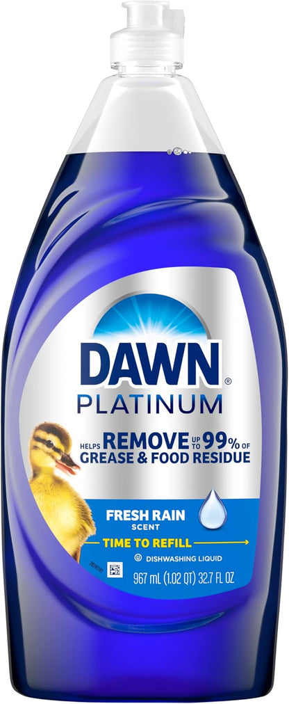 Dawn Platinum Dishwashing Liquid, Fresh Rain Scent, 32.7 fl oz